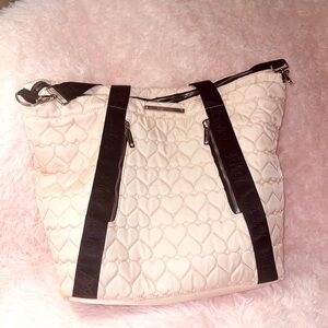 Pink Betsey, Johnson, weekender bag, hearts with black handles or straps